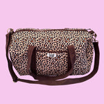 LEOPARD PRINT QUILTED COTTON DUFFLE BAG
