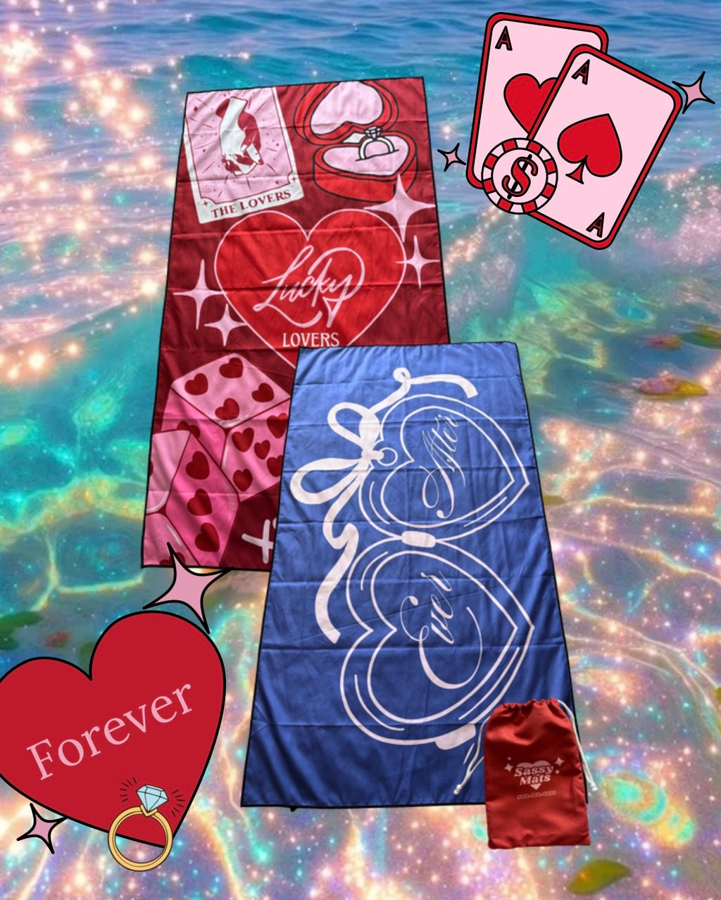 LUCKY LOVERS REVERSIBLE TOWEL