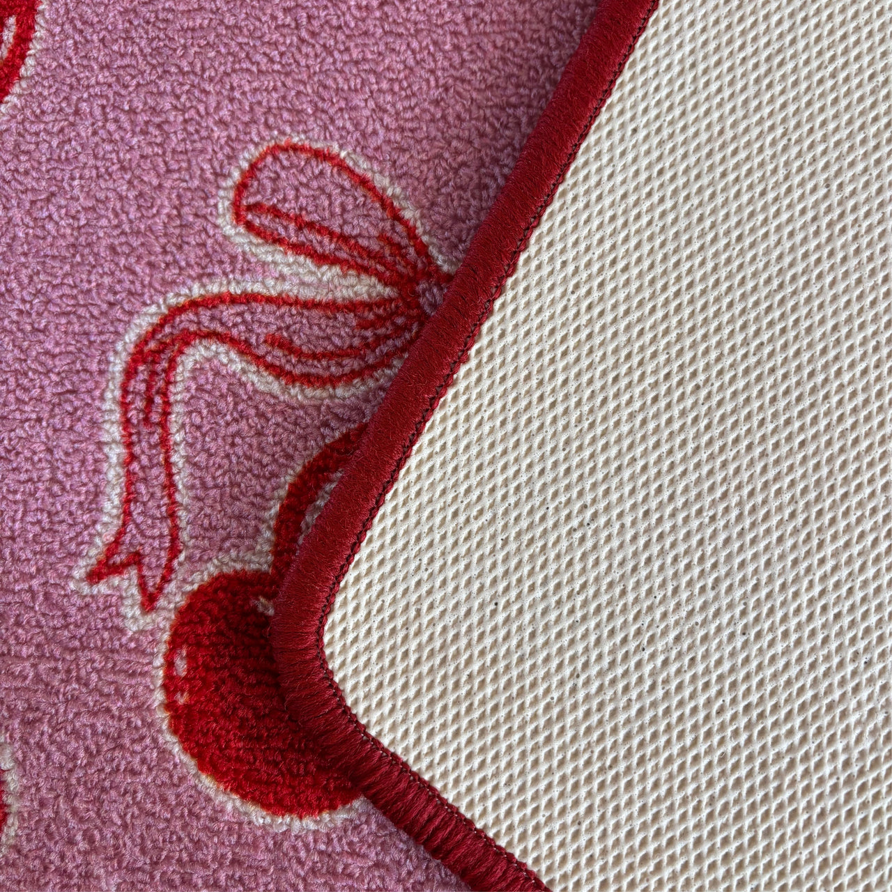 CHERRIES + BOWS PINK UNIVERSAL CAR MATS X 2