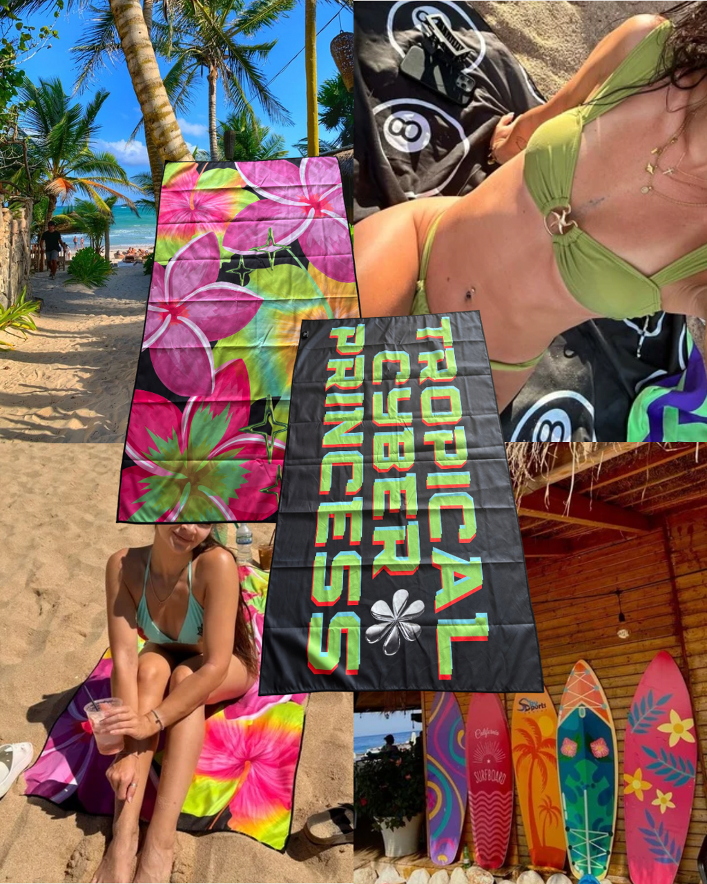 TROPICAL CYBER PRINCESS REVERSIBLE BEACH TOWEL